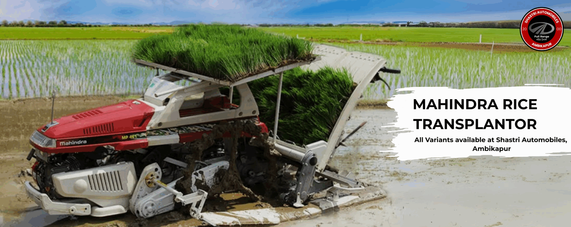 Mahindra Rice Transplantor machine available at Shastri automobiles, ambikapur